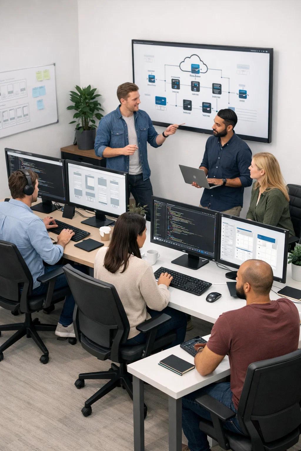 Custom software system blueprint and interface planning